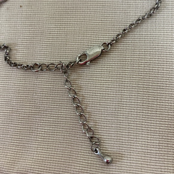 Sterling Silver Chain with CZ and Orange Briolette Bracelet - Picture 7 of 7